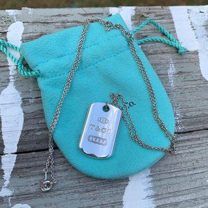 RETIRED Tiffany Dog Tag and 30" T&Co Chain